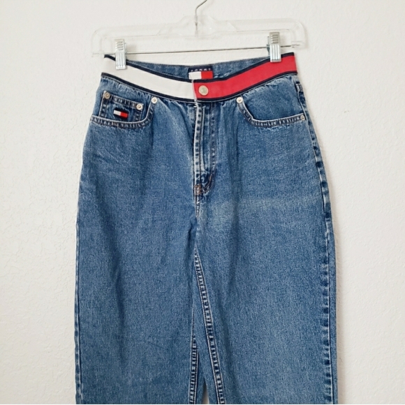 90s Tommy Hilfiger Vintage High Rise Tapered Jeans - Picture 7 of 8